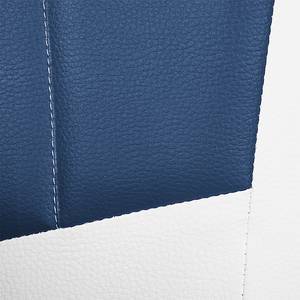 Canapé panoramique Nixa (3 -2 -1) Cuir synthétique - Blanc / Bleu foncé