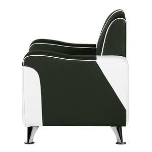 Gestoffeerde meubelset Nixa (3-zitsbank, 2-zitsbank en fauteuil) - wit kunstleer/zwart