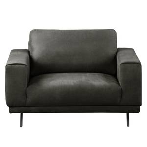 Fauteuil Ramilia antieke leerlook - Donkergrijs