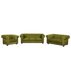 Bankstellen Torquay I (3-zitsbank, 2-zit (3-zitsbank, 2-zitsbank, fauteuil) - microvezel - Pistache groen