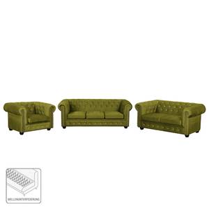 Bankstellen Torquay I (3-zitsbank, 2-zit (3-zitsbank, 2-zitsbank, fauteuil) - microvezel - Pistache groen