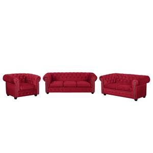 Bankstellen Torquay II (3-zitsbank, 2-zi (3-zitsbank, 2-zitsbank, fauteuil) - microvezel - Rood