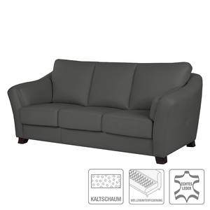 Bankenset Toucy (3-zitsbank, 2-zitsbank en fauteuil) - antracietkleurig leer