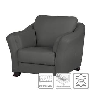 Bankenset Toucy (3-zitsbank, 2-zitsbank en fauteuil) - antracietkleurig leer