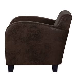 Gestoffeerde meubelset Tullow (3-zitsban (3-zitsbank, 2-zitsbank en fauteuil) - donkerbruine antiek leren look