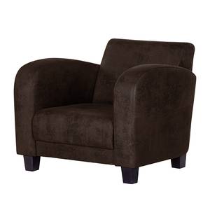 Gestoffeerde meubelset Tullow (3-zitsban (3-zitsbank, 2-zitsbank en fauteuil) - donkerbruine antiek leren look