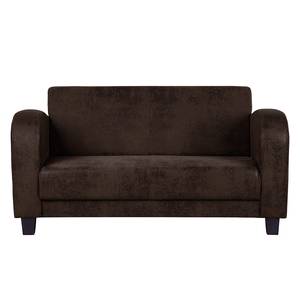Gestoffeerde meubelset Tullow (3-zitsban (3-zitsbank, 2-zitsbank en fauteuil) - donkerbruine antiek leren look