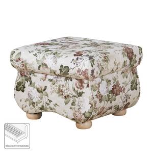 Tabouret Altamura Microfibre - Blanc / Motif floral