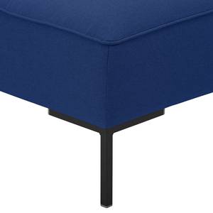 Gestoffeerde hocker Ampio geweven stof Stof Floreana: Donkerblauw II - Zwart