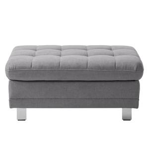 Pouf repose-pieds Ayna Microfibre - Platine