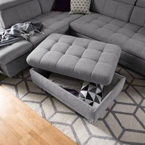 Pouf repose-pieds Ayna Microfibre - Platine