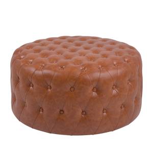 Pouf Bayard Imitation cuir - Cognac