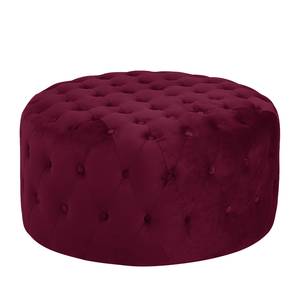 Gestoffeerde hocker Bayard fluweel Bordeauxrood - Breedte: 80 cm