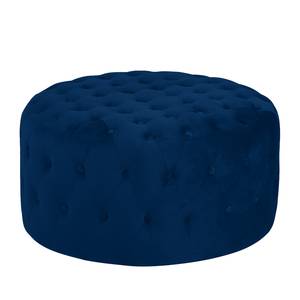 Gestoffeerde hocker Bayard fluweel Marineblauw - Breedte: 80 cm