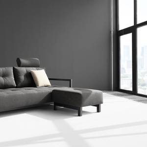 Gestoffeerde hocker Bifrost geweven stof Stof Twist: Charcoal