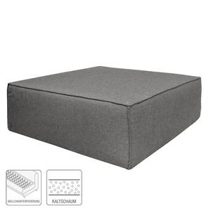 Pouf repose-pieds Big Cube I Tissu structuré - Gris