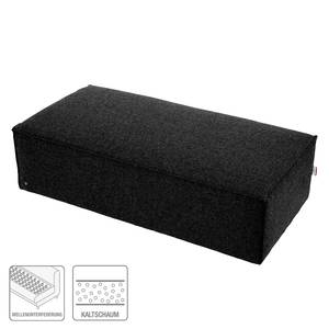 Pouf repose-pieds Big Cube II Tissu structuré - Noir