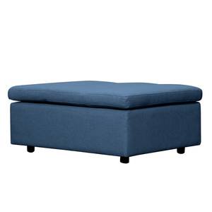 Gestoffeerde hocker Brooklyn geweven stof - Geweven stof Anda II: Blauw