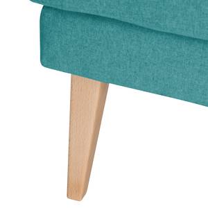 Gestoffeerde hocker Bucoli vilt - Turquoise