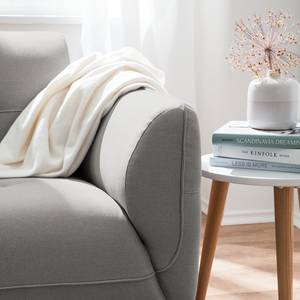 Hoekbank Cala I structuurstof Stof Osta: Grijsbruin - Longchair vooraanzicht links - Beige