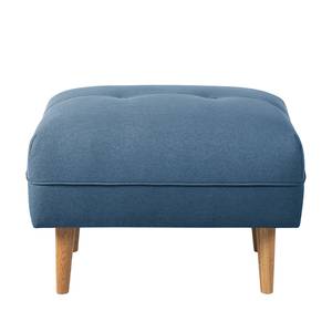 Pouf repose-pieds Cala Tissu structuré Tissu Osta: Bleu foncé - Beige