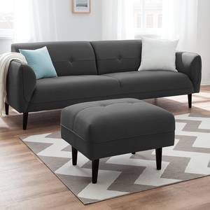 Pouf repose-pieds Cala Tissu structuré Tissu Osta: Anthracite - Noir