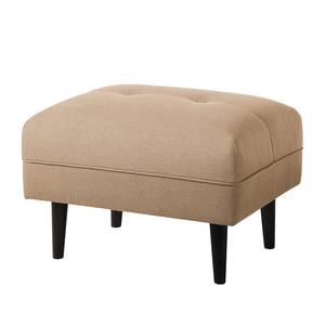 Pouf repose-pieds Cala Tissu structuré Tissu Osta: Cappuccino - Noir