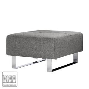 Gestoffeerde hocker Cassius geweven stof Stof Twist: Charcoal