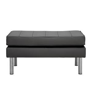 Pouf repose-pieds Chelsea Cuir véritable Cuir véritable Gad : Anthracite - Cylindre