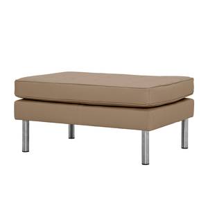 Pouf repose-pieds Chelsea Cuir véritable Cuir véritable Gad : Taupe - Cylindre