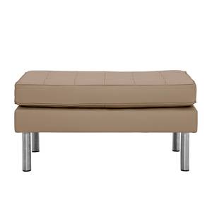 Pouf repose-pieds Chelsea Cuir véritable Cuir véritable Gad : Taupe - Cylindre