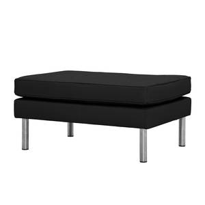 Pouf repose-pieds Chelsea Cuir véritable Cuir véritable Gad : Noir - Cylindre