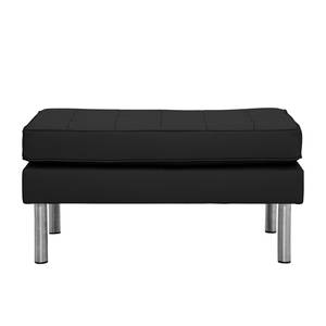 Pouf repose-pieds Chelsea Cuir véritable Cuir véritable Gad : Noir - Cylindre