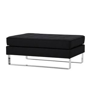 Pouf repose-pieds Chelsea Tissu Tissu Selva : Anthracite - Luge