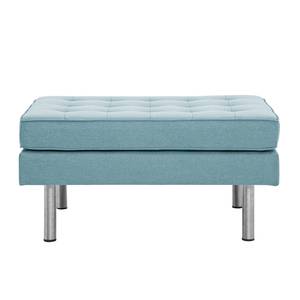 Pouf repose-pieds Chelsea Tissu Tissu Selva : Bleu clair - Cylindre