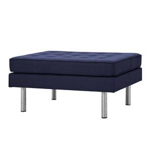 Pouf repose-pieds Chelsea Tissu Tissu Milan : Bleu foncé - Cylindre