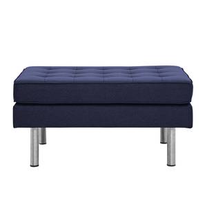 Pouf repose-pieds Chelsea Tissu Tissu Milan : Bleu foncé - Cylindre