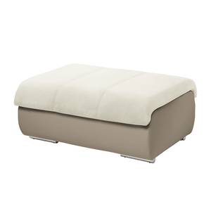 Gestoffeerde hocker Delsbo kunstleer/vlakweefsel - Beige