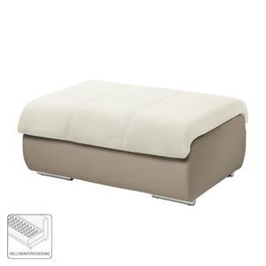 Gestoffeerde hocker Delsbo kunstleer/vlakweefsel - Beige