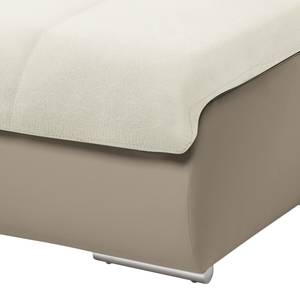 Polsterhocker Delsbo Kunstleder / Flachgewebe - Beige