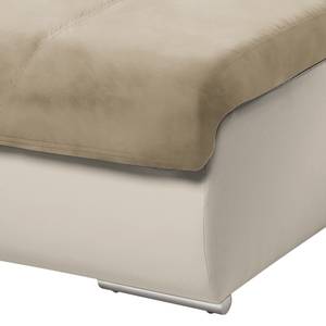 Pouf repose-pieds Delsbo Imitation cuir / Microfibre - Beige