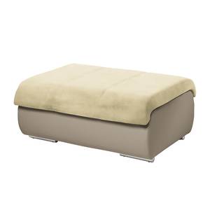 Gestoffeerde hocker Delsbo kunstleer/microvezel - Zandkleurig/beige