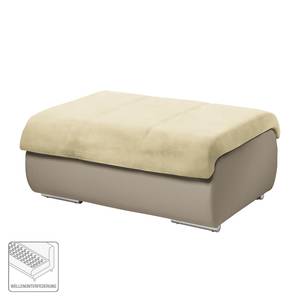 Gestoffeerde hocker Delsbo kunstleer/microvezel - Zandkleurig/beige