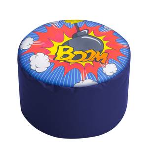 Polsterhocker Dot Com Boom Webstoff - Blau / Comic