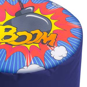 Polsterhocker Dot Com Boom Webstoff - Blau / Comic