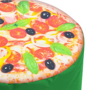 Polsterhocker Dot Com Pizza Webstoff - Pizzamotiv