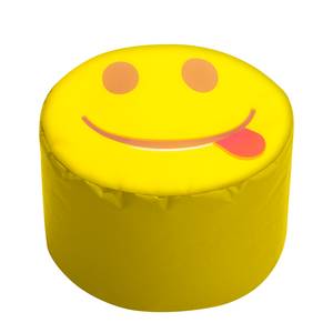 Polsterhocker Dot Com Smile II Webstoff - Smilymotiv mit Zunge