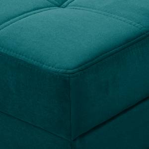 Pouf repose-pieds Elnora Velours - Turquoise