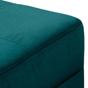 Pouf repose-pieds Elnora Velours - Turquoise