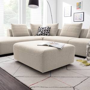 Gestoffeerde hocker FINNY geweven stof - Geweven stof Saia: Beige